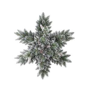 32 in. Sparkling Pine Artificial Snowflakes Swag with 35 Clear Lights