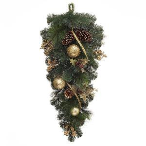 32 in. Unlit Golden Holiday Artificial Swag
