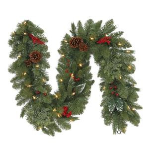 6 ft. Battery Operated Winslow Artificial Mantle Garland with 35 Clear LED Lights