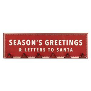 7..75 in. Christmas Season's Greetings Wall Card Holder