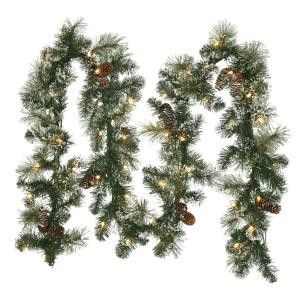9 ft. Sparkling Pine Artificial Garland with 50 Clear Lights