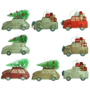 Hand-Painted Car and Truck Ornament Assortment Set (12-Count)