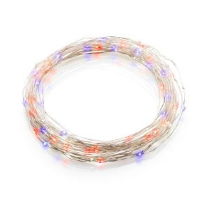12 ft. Integrated LED Micro String Light with Battery Powered - Red/White/Blue (2-Pack)