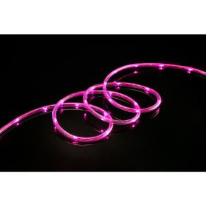 16 ft. Pink All Occasion Indoor Outdoor LED 1/4 in. Mini Rope Light 360° Directional Shine Decoration