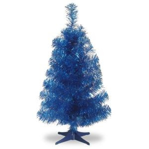 2 ft. Blue Tinsel Artificial Christmas Tree