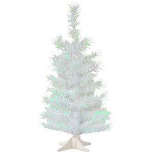 2 ft. White Iridescent Tinsel Artificial Christmas Tree