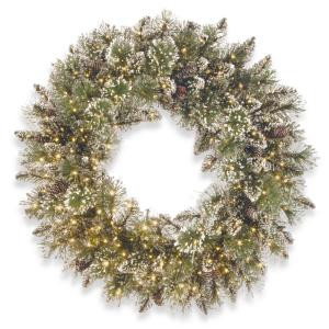 24 in. Glittery Bristle Pine Wreath with Infinity(TM) Lights