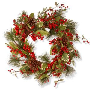28 in. Red Berry Artificial Wreath