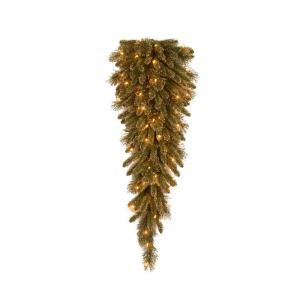 42 in. Glittery Gold Pine Teardrop Swag with Glitter, Gold Cones, Gold Glittered Berries