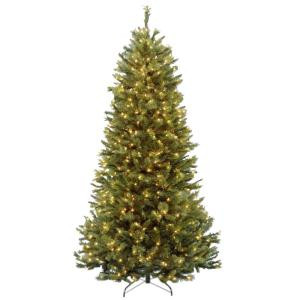 7-1/2 ft. Rocky Ridge Slim Pine Hinged Artificial Christmas Tree with 600 Clear Lights