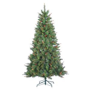 6.5 ft. Indoor Pre-Lit Hard Mixed Needle Black Hills Spruce Artificial Christmas Tree with 400 UL Clear Lights