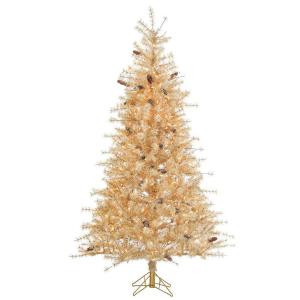 7 ft. Pre-Lit Buttercream Frosted Hard Needle Artificial Christmas Tree with Clear Lights