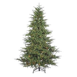 7.5 ft. Indoor Pre-Lit LED Natural Cut Layered Normandy Fir Artificial Christmas Tree