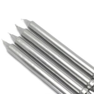 10 in. Metallic Silver Formal Dinner Taper Candle