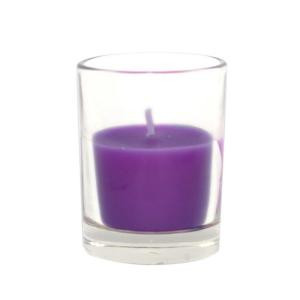 2 in. Purple Round Glass Votive Candles (12-Box)