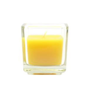 2 in. Yellow Citronella Square Glass Votive Candles (12-Box)