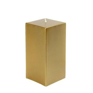 3 in. x 6 in. Metallic Bronze Gold Square Pillar Candle Bulk (12-Box)
