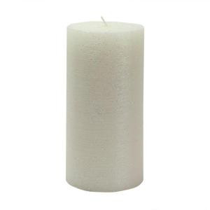 3 in. x 6 in. Metallic White Scratch Pillar Candle Bulk (12-Box)