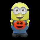 21.65 in. W x 28.35 in. D x 35.83 in. H Inflatable Minion Dave Holding Pumpkin