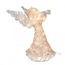 21.7 in. White Rattan Angel Christmas Tree Topper with 20 Clear Lights