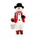 24 in. Christmas Animated Snowman with Head and Hand Movement and LED Light in Lantern