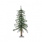 3 ft. Pre-Lit Hard Needle Alpine Christmas Tree with Natural Looking Metal Trunk