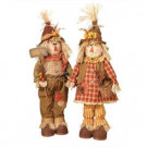 31 in. Standing Harvest Scarecrows (Set of 2)