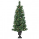 3.5 ft. Indoor Pre-Lit Deluxe Hard Needle Cashmere Pine Artificial Christmas Tree in Plastic Pot