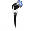 3.54 in. 3-Light Blue LED Outdoor Spotlight Stake (2-Pack)