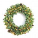 36 in. Syracuse Cashmere Berry Artificial Wreath with 100 Warm White LED Light