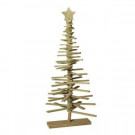 37 in. Wood Slat Tree with Star