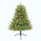 4-1/2-ft Pre-Lit Washington Valley Spruce Artificial Christmas Tree with 300 Sure-lit Clear Lights