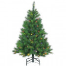 4.5 ft. Pre-Lit Mixed Needle Wisconsin Spruce Artificial Christmas Tree with Multicolored Lights