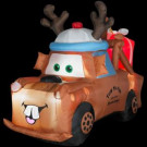 5 ft. Airblown Inflatable Lighted Mater with Reindeer Hat and Present