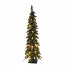 5 ft. Pre-Lit Pencil Slim Artificial Christmas Tree with 105 UL Lights