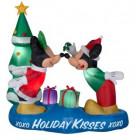 5.5 ft. Inflatable Lighted Airblown Mickey and Minnie with Mistletoe Scene
