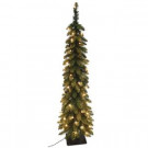 6 ft. Pre- Lit Pencil Slim Artificial Christmas Tree with 150 UL Lights