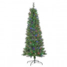6.5 ft. Pre-Lit Hard Mixed Needle Fiber Optic Christmas Tree