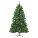 7 ft. Pre-Lit LED Montana Pine Artificial Christmas Tree with Warm White Colored Lights