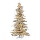 7.5 ft. Pre-Lit LED Flocked Wyoming Snow Pine Christmas Tree with Micro Lights