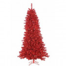 7.5 ft. Pre-Lit Red Curly Tinsel Artificial Christmas Tree