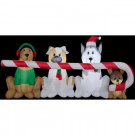 8 ft. W x 4 ft. H Puppies Sharing a Big Candy Cane Scene