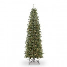 9 ft. Pre-lit Incandescent Fraser Fir Pencil Artificial Christmas Tree with 550 UL Clear Lights