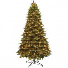 9 ft. Pre-Lit Mixed Balsam Fir PE and PVC Artificial Christmas Tree with Lights