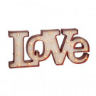 9.5 in. H Battery Operated Lighted Red Plastic LOVE Sign