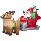 5 ft. H x 8 ft. W Inflatable Santa with Sleigh and Reindeer Scene