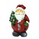 16 in. Santa Holding Tree Statue with 4 Color Changing LED Lights