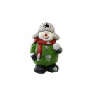 16 in. Snowman Holding Snowball Statue with 5 Color Changing LED's
