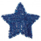 11.5 in. x 12 in. Blue Tinsel Star Decoration (6-Pack)
