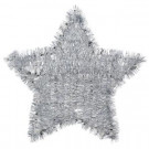 11.5 in. x 12 in. Silver Tinsel Star Decoration (6-Pack)
